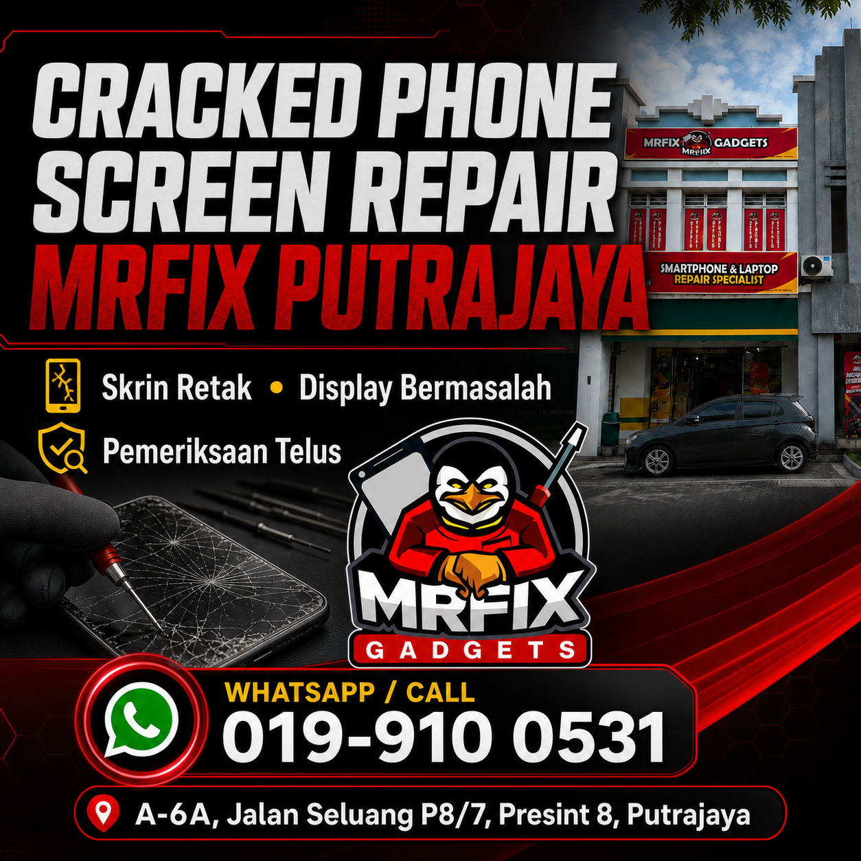 Cracked Phone Screen Repair Putrajaya | MRFIX