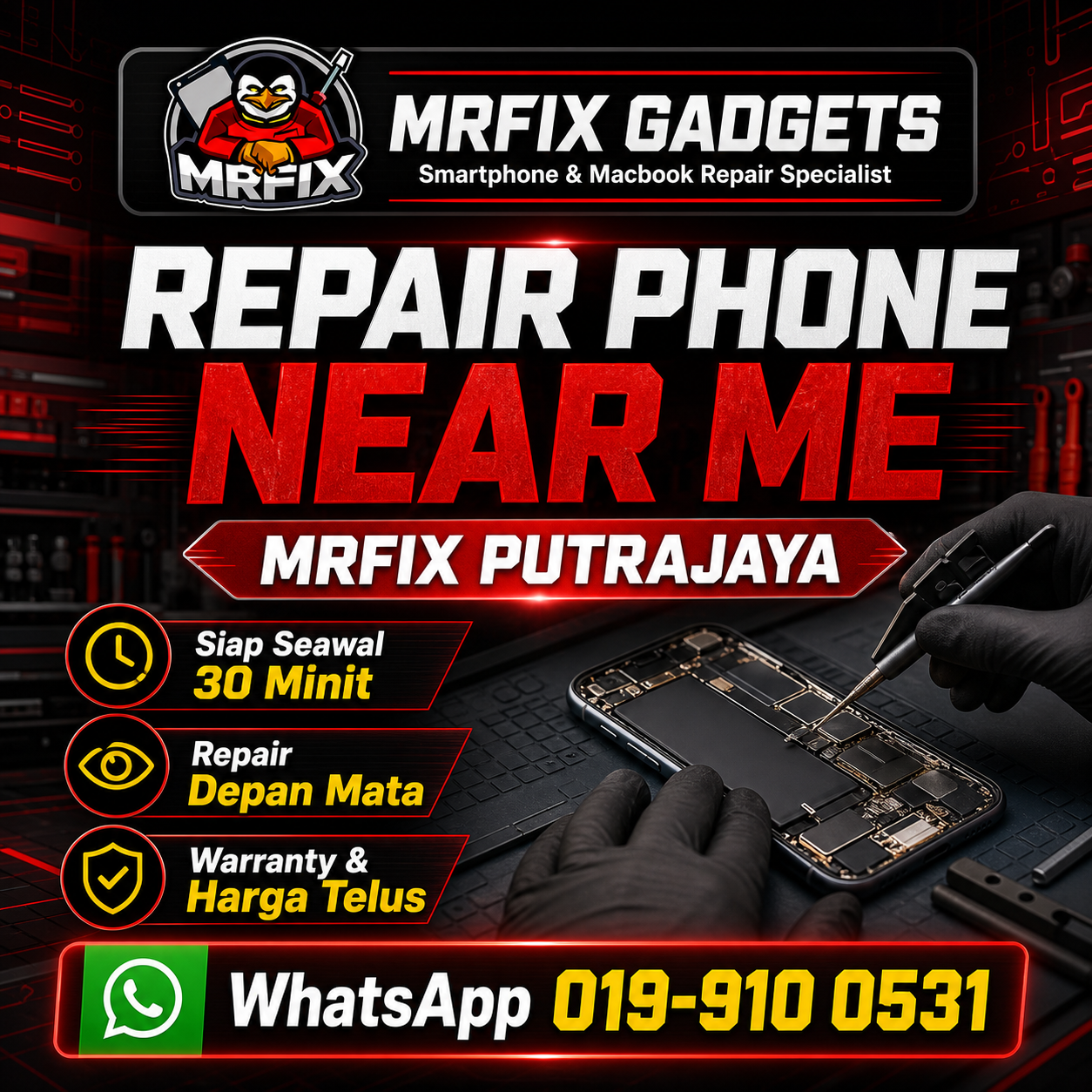Repair phone near me Putrajaya di MRFIX Putrajaya