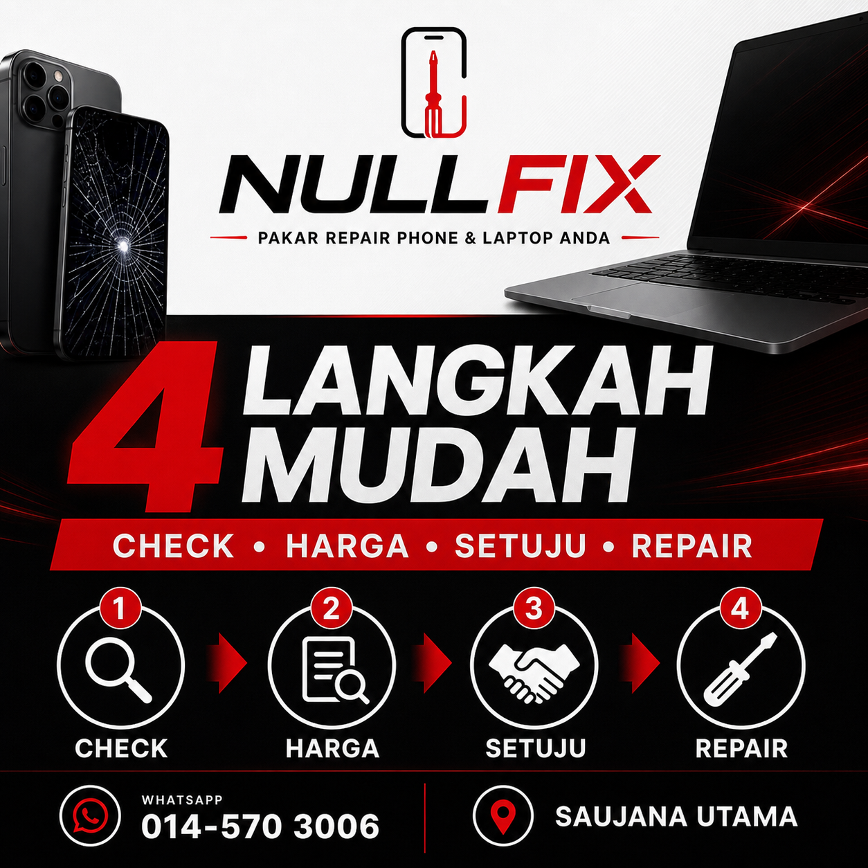 Empat Langkah Proses Repair Phone di NULLFIX